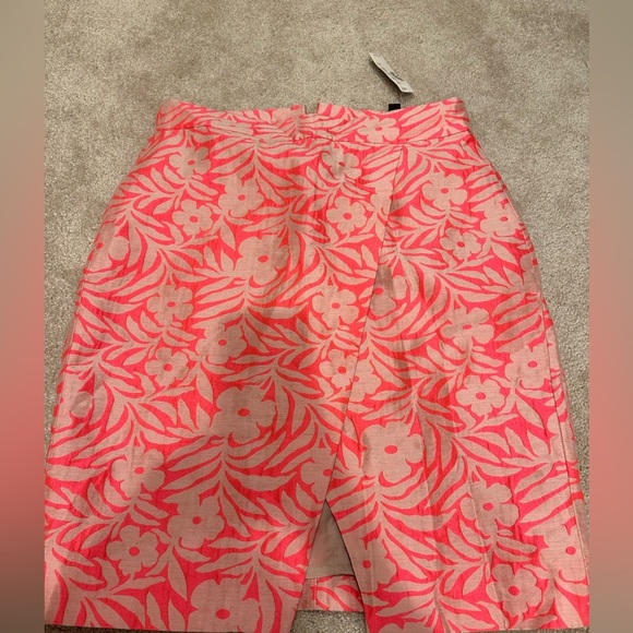 J. Crew Plumeria Jacquard Crossover Pencil Skirt 10 NWT - Picture 2 of 3